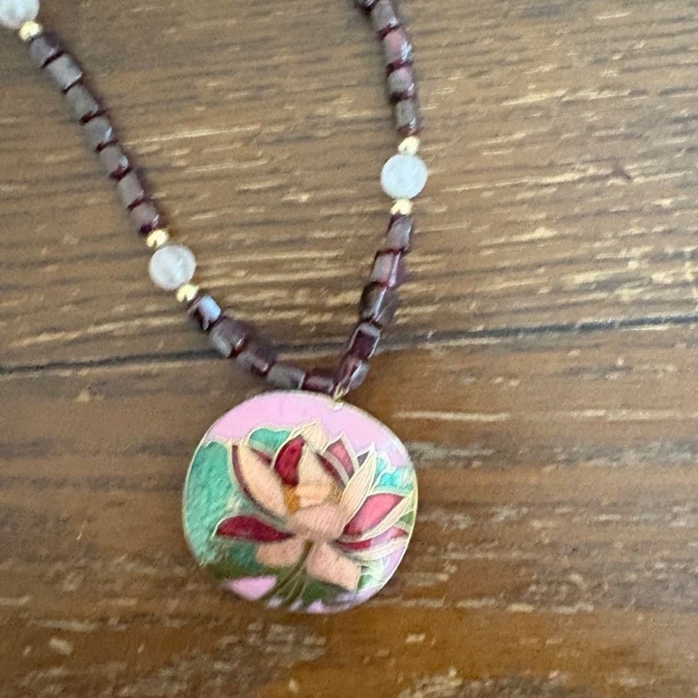 Elegant Pink Floral Pendant Necklace